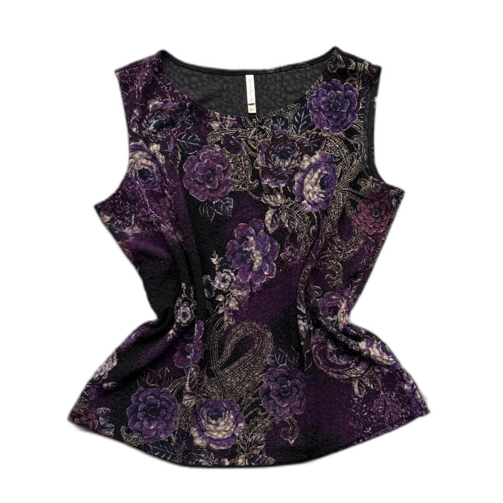 White Stag Women's Purple and Black Sleeveless Top